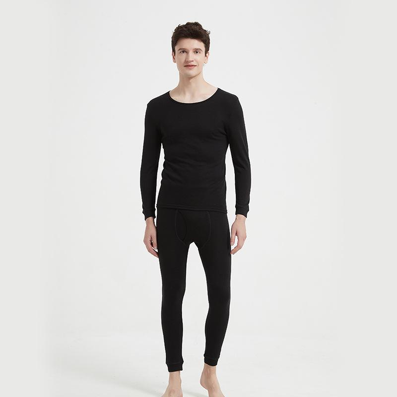 インナー メンズ 男性用 丸首 長袖 あったか 保温 上下セット 綿混紡 秋 冬 普段使い