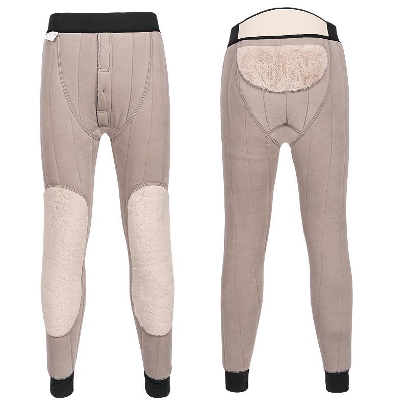 ズボン メンズ 男性用 防寒 あったか インナー 高齢者 向け 裏起毛 暖か 厚手 ポリエステル 大寸 ゆったり 膝当て 付き 秋冬