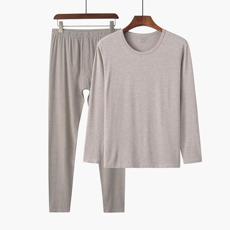 インナー メンズ 男性用 竹繊維 レーヨン混 保温 肌着 ベースレイヤー 丸首 長袖 長ズボン 上下セット 厚手 あったか 暖かい 秋冬 ルームウェア 部屋着 普段使い デイリー