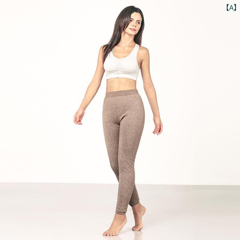 パンツ 男女兼用 暖かパンツ ウール 混紡 裏起毛 全面パイル 厚手 防寒 保温 腹巻付き あったか 冷え対策 秋冬