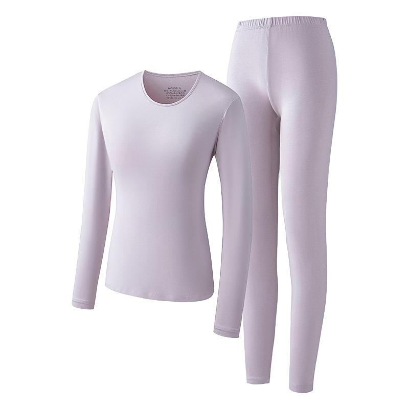 インナー レディース 秋冬 薄手 あったか 保温 肌着 長袖 Tシャツ レギンス 上下 セット 綿 混紡 無地 ベージュ グレー ブラック レッド