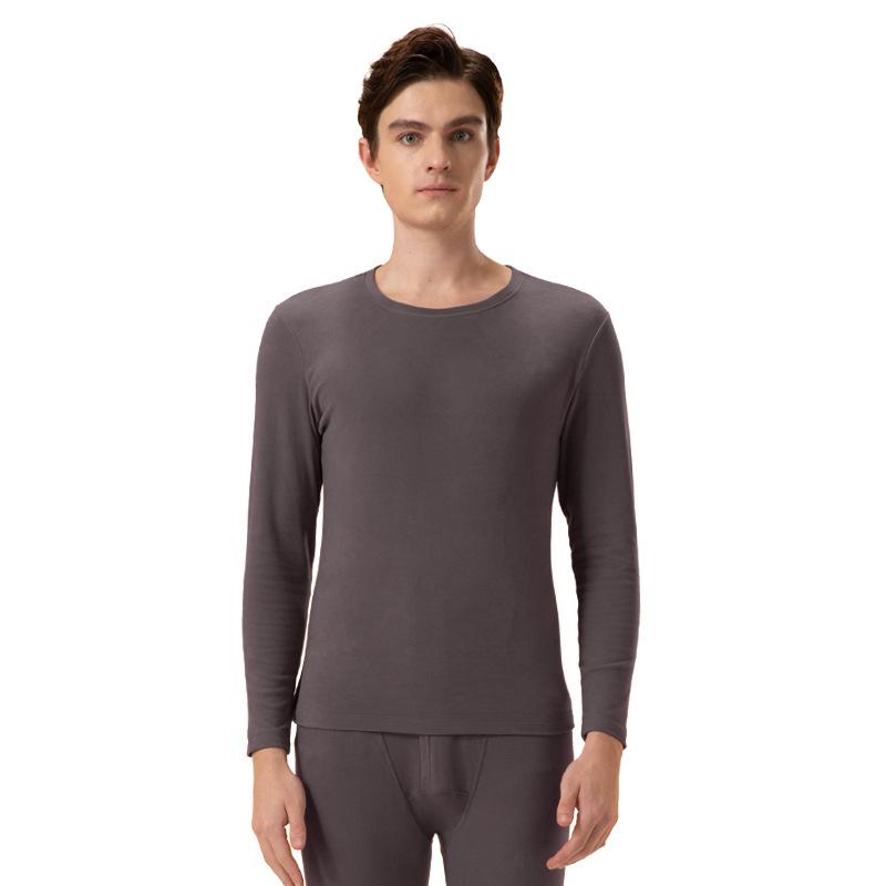インナー メンズ 男性用 長袖 丸首 綿 あったかインナー 上下セット 綿100% 吸湿発熱 厚手 暖かい 肌着 保温 秋冬