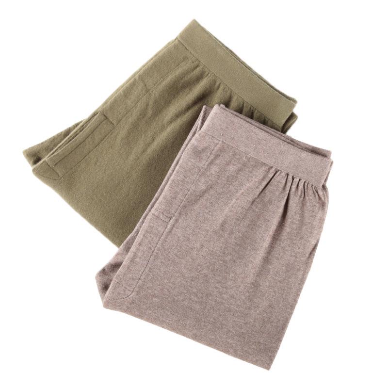 ボトムス メンズ レディース ウール パンツ 薄手 ニット 保温 インナー スパッツ レギンス 男女兼用 ダークグレー キャメル ブラック M L XL XXL