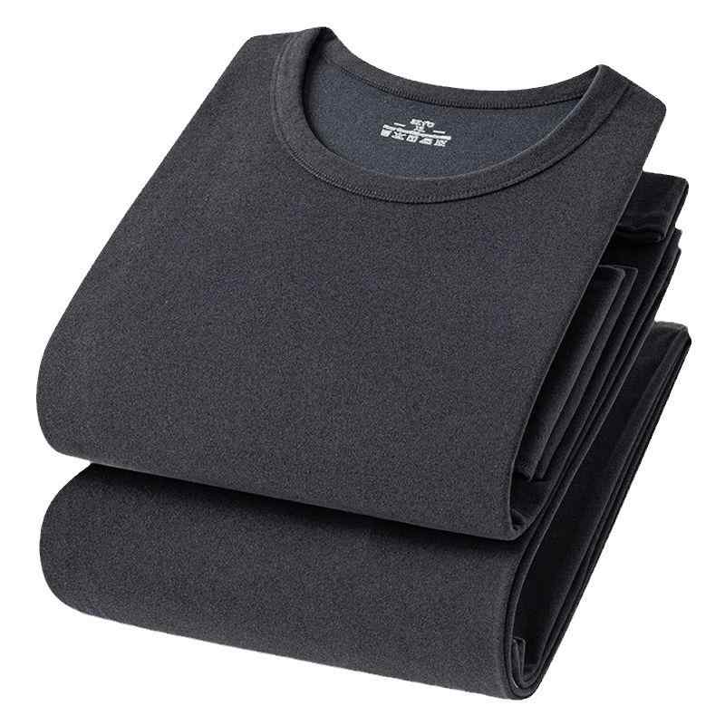 インナー メンズ 男性用 秋冬 高級感 保温 吸湿発熱 両面起毛 クルーネック 厚手 防寒 下着 上下セット 大きいサイズ ビッグサイズ ゆったり ポリエステル 抗菌 アンチピリング