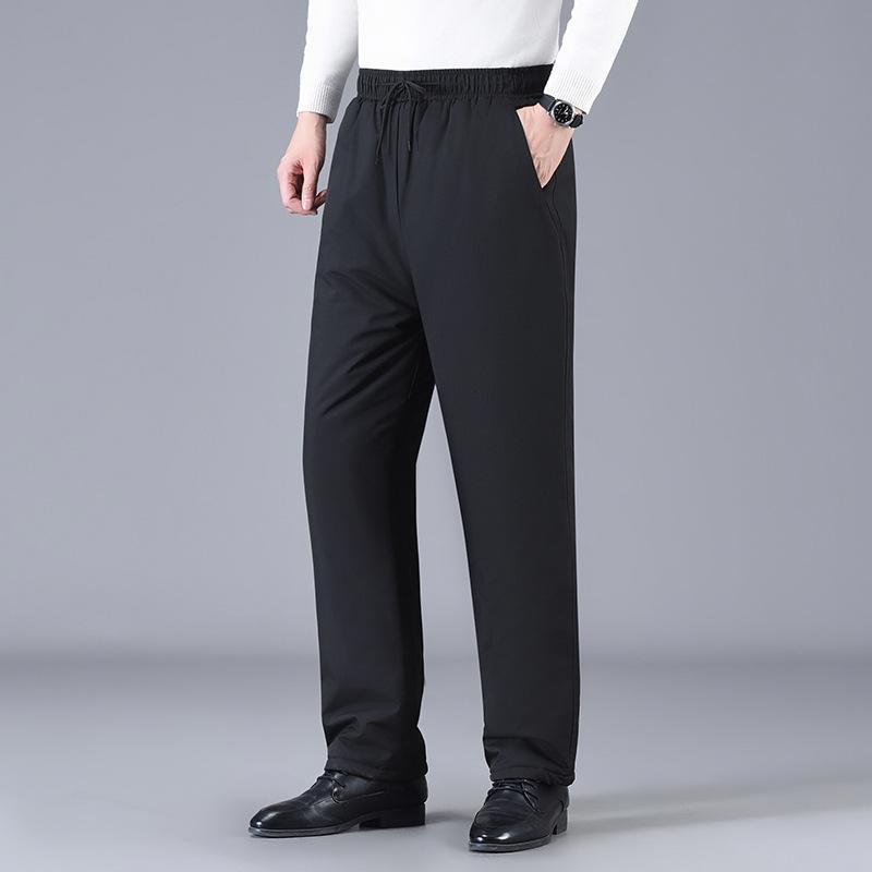 パンツ メンズ 中高年 シニア 冬 秋冬 極厚 裏ボア 中綿 防寒 保温 あったか カジュアルパンツ スポーツ ウォームパンツ ストレート ゆったり 普段使い ルームウェア ブラック 無地 綿混ポリエステル