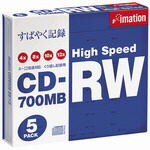 【イメーション】CD−RW ＜700MB＞ CDRW80HBWX5 5枚