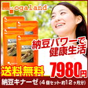 お徳用納豆キナーゼ(4個セット・約1年分) 送料無料 オーガランド サプリ サプリメント 健康 生活習慣 納豆粉末 三種の納豆原材料使用 大容量 福袋