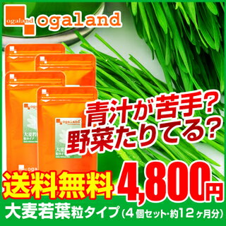 【送料無料】〓【.お徳用大麦若葉粒タイプ】〓（4個セット・約1年分）◆送料無料オーガランド…...:oga:10150277