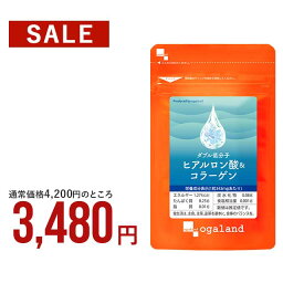 W低分子ヒアルロン酸&コラーゲン（約6ヶ月分）送料無料 美容 女性 健康 サプリ サプリメント ヒアルロン酸 コラーゲン オーガランド 乾燥 する季節に <strong>化粧水</strong> ドリンクよりも手軽 <strong>大容量</strong> 【半年分】 _JB_JH