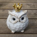 ふくろう 置物 Sサイズ 縁起物 フクロウ バード 木製 白 動物 ウッド