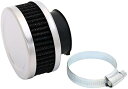パワーフィルター 35mm 汎用 エイプ モンキー ディオ ジョグ ストレート(シルバー)