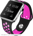 Apple Watch バンド アップルウォッチバンド 42 44 45mm対応 Series 1 3 6 黒xピンク Lサイズ(黒xピンク, Lサイズ(42/44/45mm))