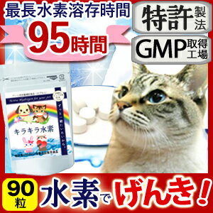 【特許製法】愛猫に！キラキラ水素90入「 水素水 と違い長時間持続！」［ ペット用 水素サ…...:ojk100:10000049