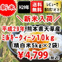 【新米】平成29年 熊本県天草産 ミルキークィーン 精米10kg(5kg×2袋)【送料無料】【数量限定】【契約栽培米】【おいしいお米】【九州産 米】