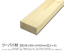 ツーバイ材 【約38×89×2440mm】[2×4]DIY向きの代表格。リーズナブルで初心者にも扱いやすい！