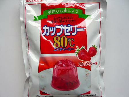 かんてんぱぱ　カップゼリー80℃（ストロベリー味）　10入