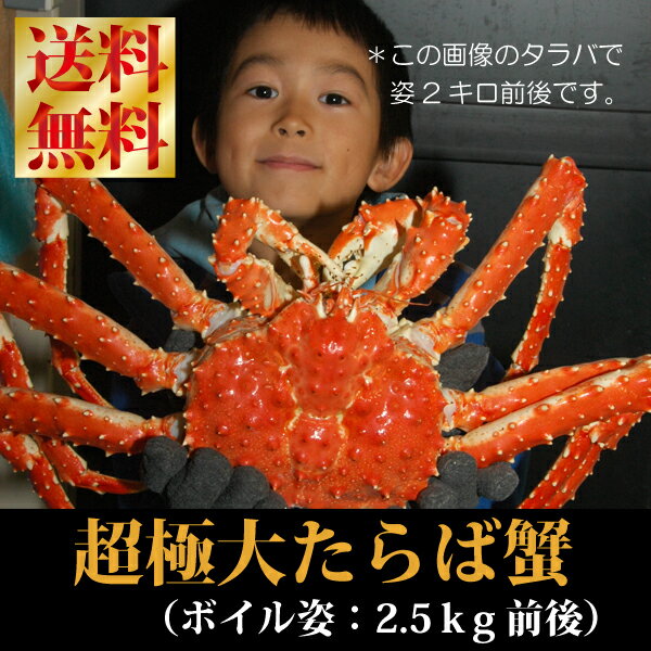 【送料無料】『特大姿本タラバ蟹：ボイル特大2.3-2.5kg前後』（水揚げ時3-3.5kg前後）