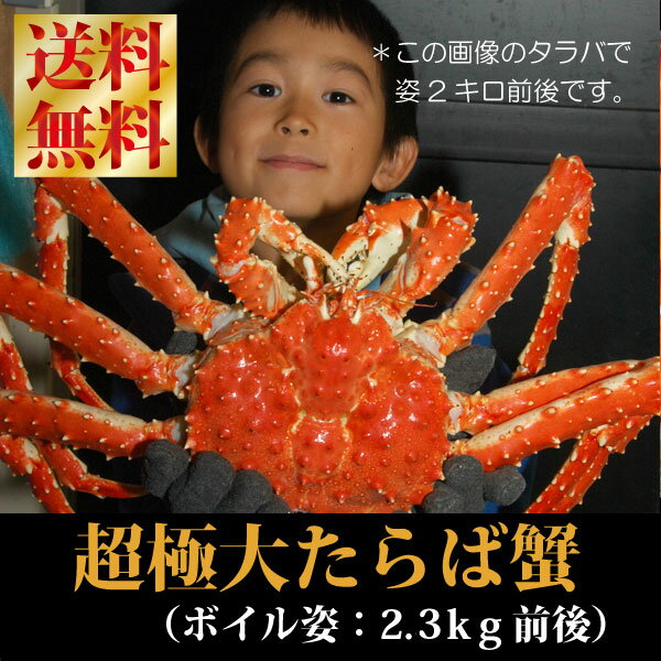 【送料無料】『特大姿本タラバ蟹：ボイル特大2-2.2kg前後』（水揚げ時2.8-3kg前後）