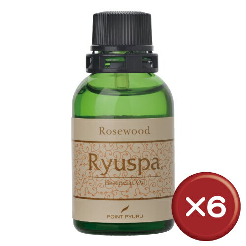 【送料無料】Ryuspa ローズウッド　20ml 6本セット｜アロマテラピー｜エッセンシャルオイル｜精油［日用品雑貨＞アロマ＞アロマオイル］特別で独創性溢れるエステに欠かせないアロマオイル（精油・エッセンシャルオイル）。幹部分から抽出されるバラのようなウッディ・フローラル調の香り。｜ローズウッド｜送料無料