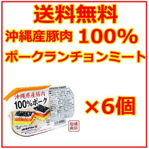 【ポークランチョンミート】オキハム 140g×6個セット　 沖縄県産豚肉100％使用 / オキハム 沖縄ハム エコパック 缶詰 チューリップポークと食べ比べてみて