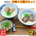 【送料無料 メール便】沖縄そば贅沢2人前セット（三枚肉2枚、軟骨ソーキ2個、ジューシ