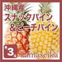 【送料無料】沖縄産 ピーチパイン&スナックパイン各3玉セット (合計約4kg)華やかな桃の香りが特徴のピーチパインとジューシーなスナックパインを、お求めやすい価格でセットにいたしました!【沖縄】20140530_パイン