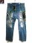 Levi's 501パッチワークペイント デニムパンツ 42x36【中古】