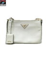 PRADA カーフスキン ショルダーバッグ ホワイト ビアンコ【中古】