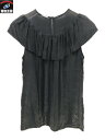 miumiu/フリルノースリーブカットソー/ブラック/38/ミュウミュウ【中古】
