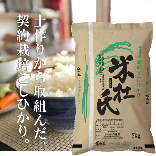 【23年産】米杜氏新潟産コシヒカリ　5kg白米美味しい米は健康な土壌作りから。米作りの「杜氏」たちによるコシヒカリです