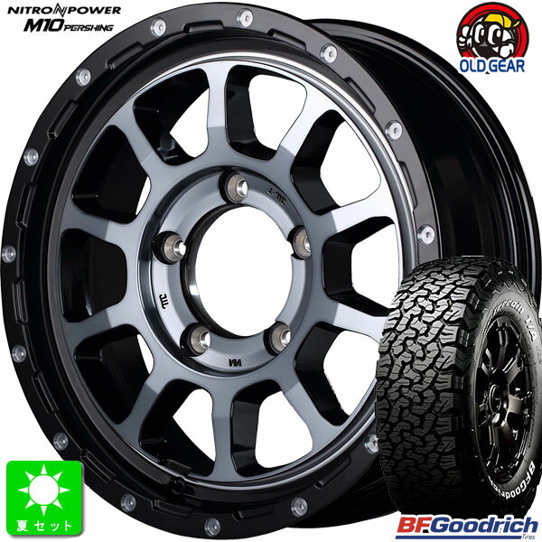 LT215/70R16 100/97RBF Goodrich All-Terrain T/A KO2 ホワイトレター新品 サマータイヤ ホイール4本セットナイトロパワー M1016インチ 5.5J 5H139.7ブラック/DC+マシニング/ ブラッククリア組込み済 バランス調整済 taiya
