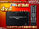 地デジチューナー 車載用 4x4 フルセグチューナー HDMI出力対応 テレビチューナー 自動中継局サーチ対応 4アンテナ×4チューナー EONON (V0035)【一年保証】【RCP】