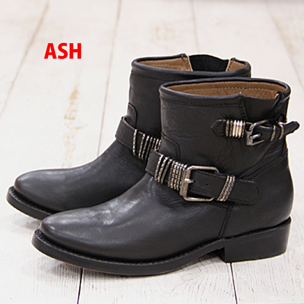 【セール sale】 【あす楽】【 日本正規取扱店 】 ASH boots エンジニアブーツ VICK BLACK アッシュ ブーツ boots 靴 レザー レディース 黒 shoes
