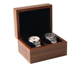 Watch 木製腕時計ケース 2本収納 腕時計収納ケース高級ウォッチボックス 時計 インテリア 展示 ディスプレイ コレクション 防塵 木 PU プレゼント コレクション ディスプレイ