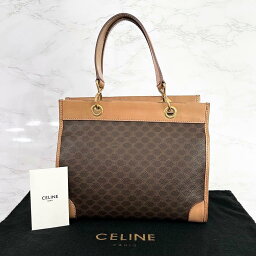 CELINE <strong>セリーヌ</strong> マカダム <strong>トリオンフ</strong> ハンド<strong>バッグ</strong> ブラウン