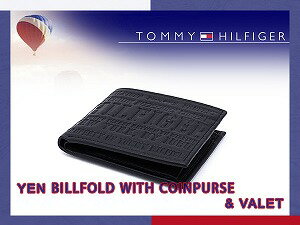 【TOMMY HILFIGER】トミー ヒルフィガー 本革ウォレット 小銭入れ付き二つ折り財布 ブラック 0096-5647/01トミーヒルフィガー 二つ折り財布 0096-5647-01