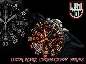 【Luminox NAVY SEALs Color Mark Chronograph Series】ルミノックス メンズ クロノグラフ 腕時計 ブラック オレンジ ラバー 3089