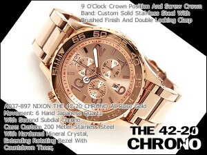 【NIXON】ニクソン メンズ クロノグラフ 腕時計 THE 42-20 CHRONO 42-20クロノ オールローズゴールド ステンレス A037-897