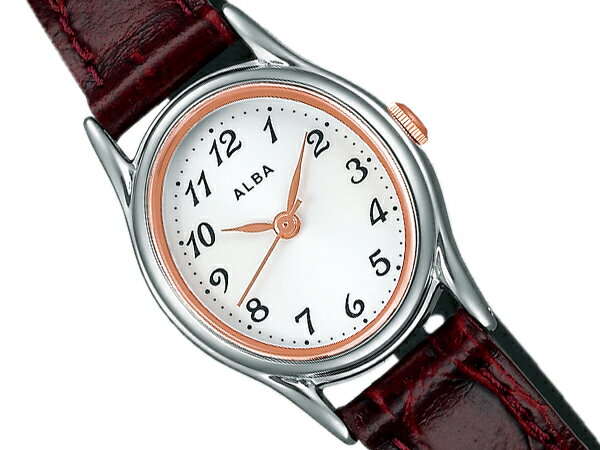 【SEIKO ALBA】セイコー アルバ スタンダード レディース腕時計 ホワイト×ダークレッド AIHK003【正規品】