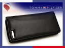 TOMMY HILFIGER トミー ヒルフィガー 本革 ウォレット 小銭入れ付き 長財布 ブラック 0096-4100-01【ネコポス不可】