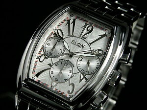 【ELGIN】エルジン メンズ クロノグラフ 腕時計 シルバーダイアル FK1215S