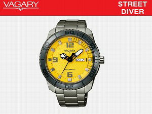 【VAGARY】バガリー メンズ 自動巻き 腕時計 STREET DIVER イエロー BJ5-007-91【送料無料】【正規品】