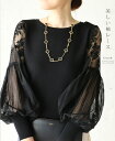 5/26 22時から 残りわずか*【再入荷♪4月9日12時&22時より】(ブラック)「french」美しい袖レーストップス