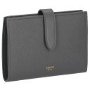 セリーヌ CELINE 財布 二つ折り ミディアム ストラップ ウォレット グレー 10B64 3BFP 10DC