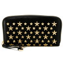 【送料無料】JIMMY CHOO/ジミーチュウ 2014年秋冬新作 カーフレザー/スタッズ ラウンドファスナー長財布 FILIPA CST 0077