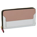 マルニ MARNI 長財布 バイカラー サフィアーノ ラウンドジップ ピンク×ホワイト PFMOE11U08 LV520 Z323M