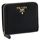 プラダ PRADA 2020年秋冬新作 財布 二つ折り サフィアーノ 折りたたみ財布 ブラック 1ML036 QWA 002