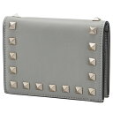 ヴァレンティノ・ガラヴァーニ VALENTINO GARAVANI 2020年秋冬新作 財布 二つ折り ミニ財布 ロックスタッズ ROCKSTUD グレー系 UW2P0P39 BOL ML8
