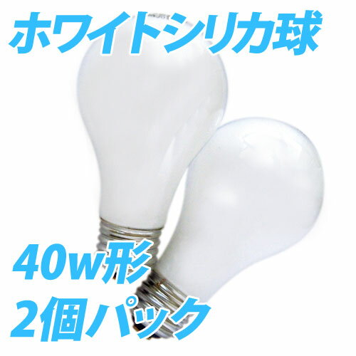 白熱電球ホワイトシリカ球 40W形 2個パック LW100V36WGE2PK...:onestep:10088149