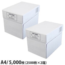 <strong>コピー用紙</strong>　A4　<strong>5000枚</strong>（2500枚×2箱） 高白色 印刷用紙 白紙 用紙 A4サイズ PPC用紙 OA用紙『送料無料（一部地域除く）』